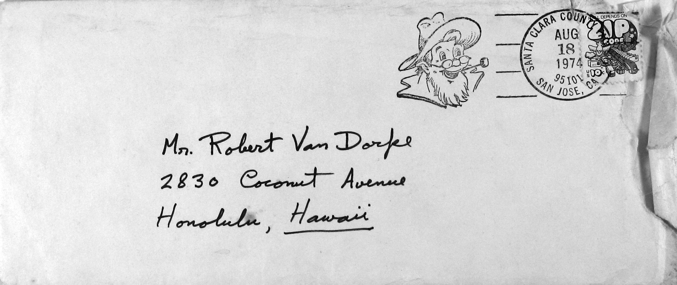 A Letter to Bob Van Dorpe – Aug 1974